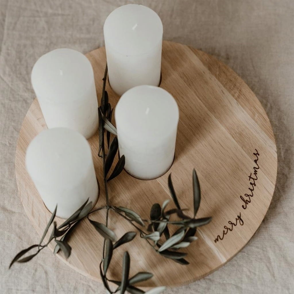 Eulenschnitt Merry Christmas Candle Board, 32 cm - 1 item