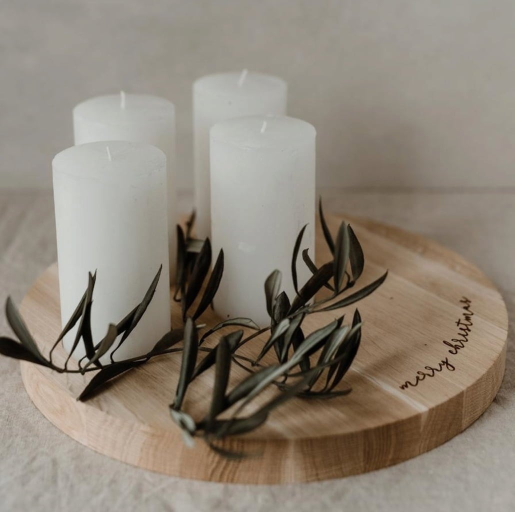 Eulenschnitt Merry Christmas Candle Board, 32 cm - 1 item