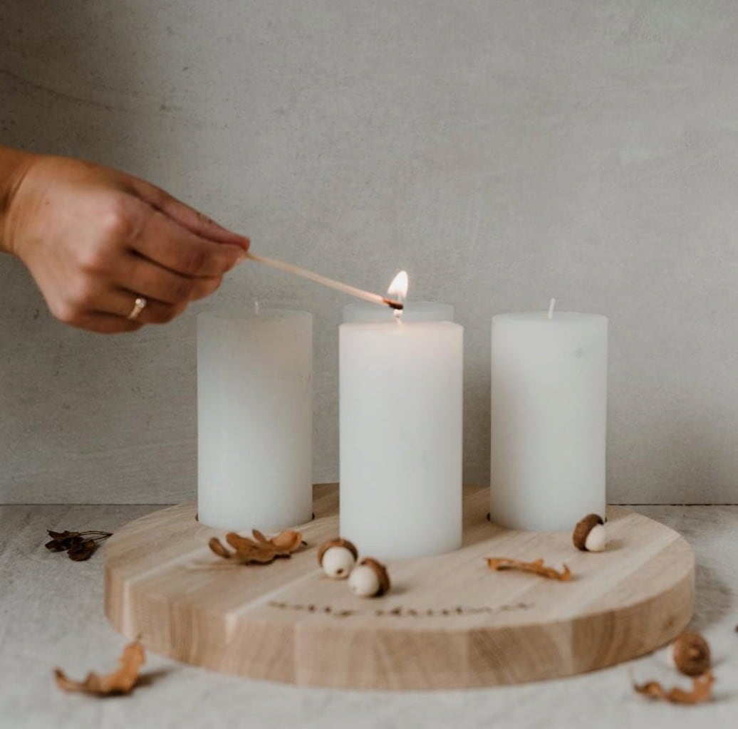 Eulenschnitt Merry Christmas Candle Board, 32 cm - 1 item