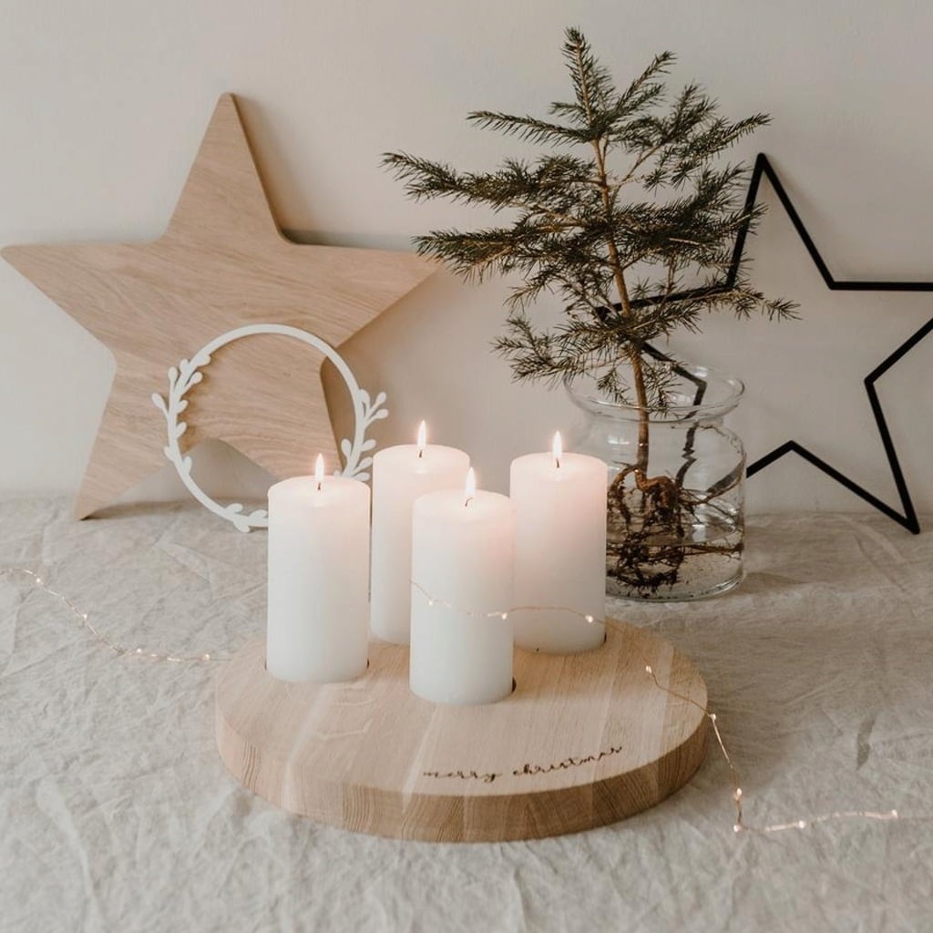 Eulenschnitt Merry Christmas Candle Board, 32 cm - 1 item