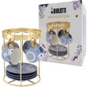 Bridgerton Espressotassen 4er-Set mit Untertassen und goldenem Ständer - 1 Set