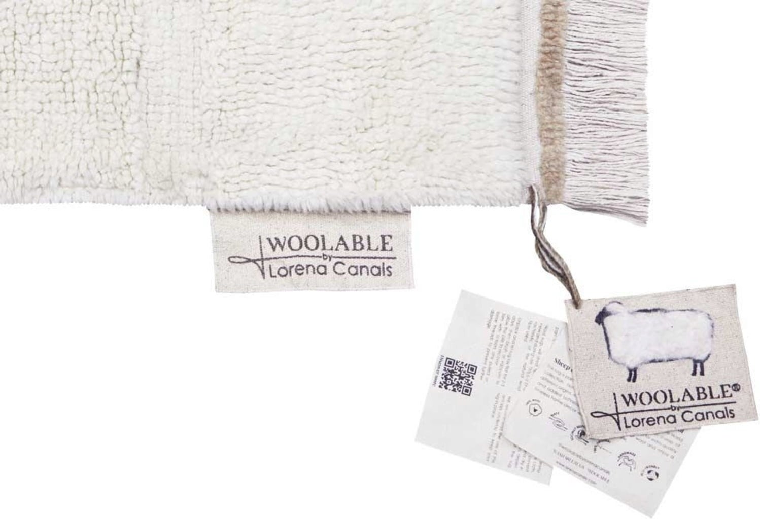 Lorena Canals Steppe Wool Rug, Sheep White