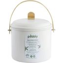 Pebbly Compost Bin, Metal and Bamboo - 7 litres - Cream