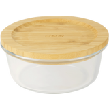 Pebbly Glass Bowl with Bamboo Lid, ca. 620 ml