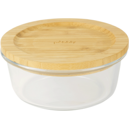 Pebbly Glass Bowl with Bamboo Lid, ca. 620 ml - 1 item
