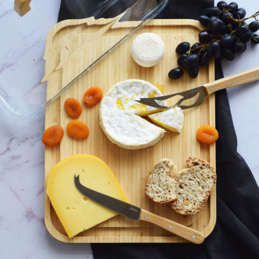 Pebbly Glass & Bamboo Cheese Board - 1 item
