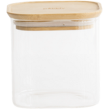 Pebbly Square Glass Container with Bamboo Lid