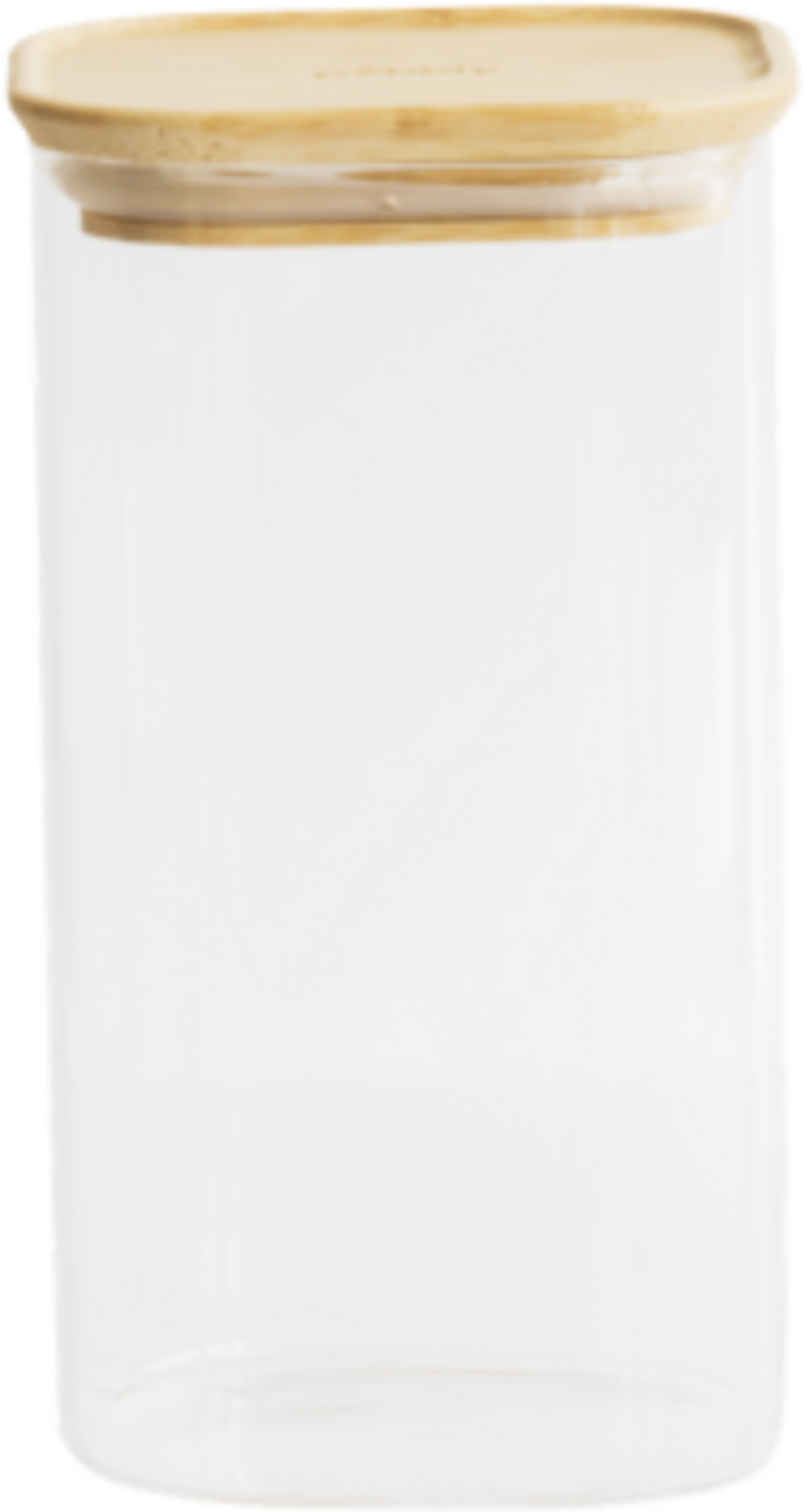 Fyrkantig Glasburk med Bambulock, 1,4 Liter