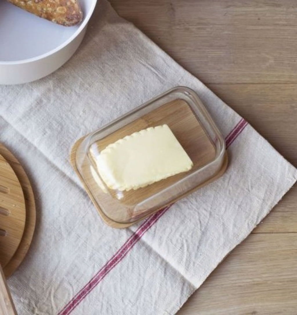 Pebbly Butter Dish with Knife, 3-Piece Set - 1 set