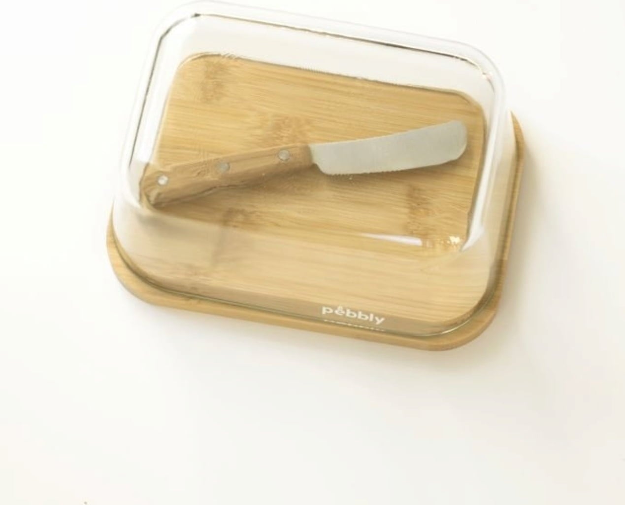 Pebbly Butter Dish with Knife, 3-Piece Set - 1 set