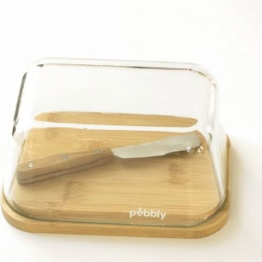 Pebbly Butter Dish with Knife, 3-Piece Set - 1 set