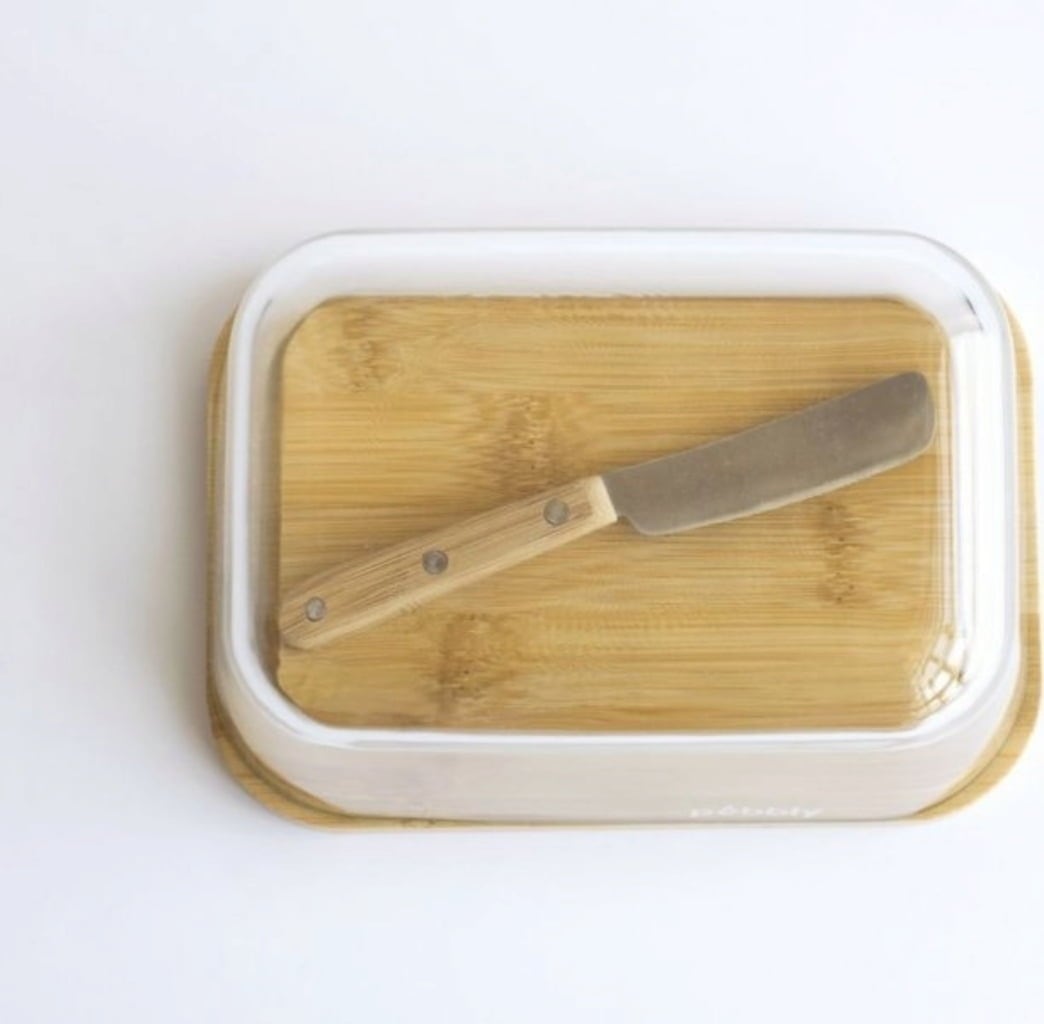 Pebbly Butter Dish with Knife, 3-Piece Set - 1 set