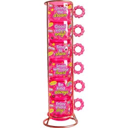 Barbie 6 stapelbare Espressotassen mit Metallgestell