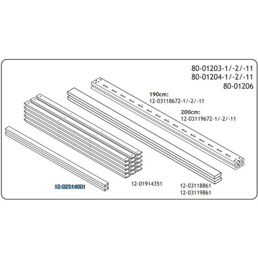 Flexa Spare Parts CLASSIC/WHITE Replacement Slats for Beds