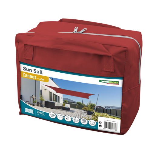 Windhager Auvent SunSail CANNES Rectangle 4x5m - Rouge