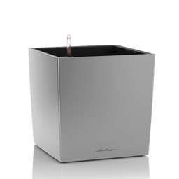 Lechuza CUBE Premium 40 Planter  - Metallic Silver