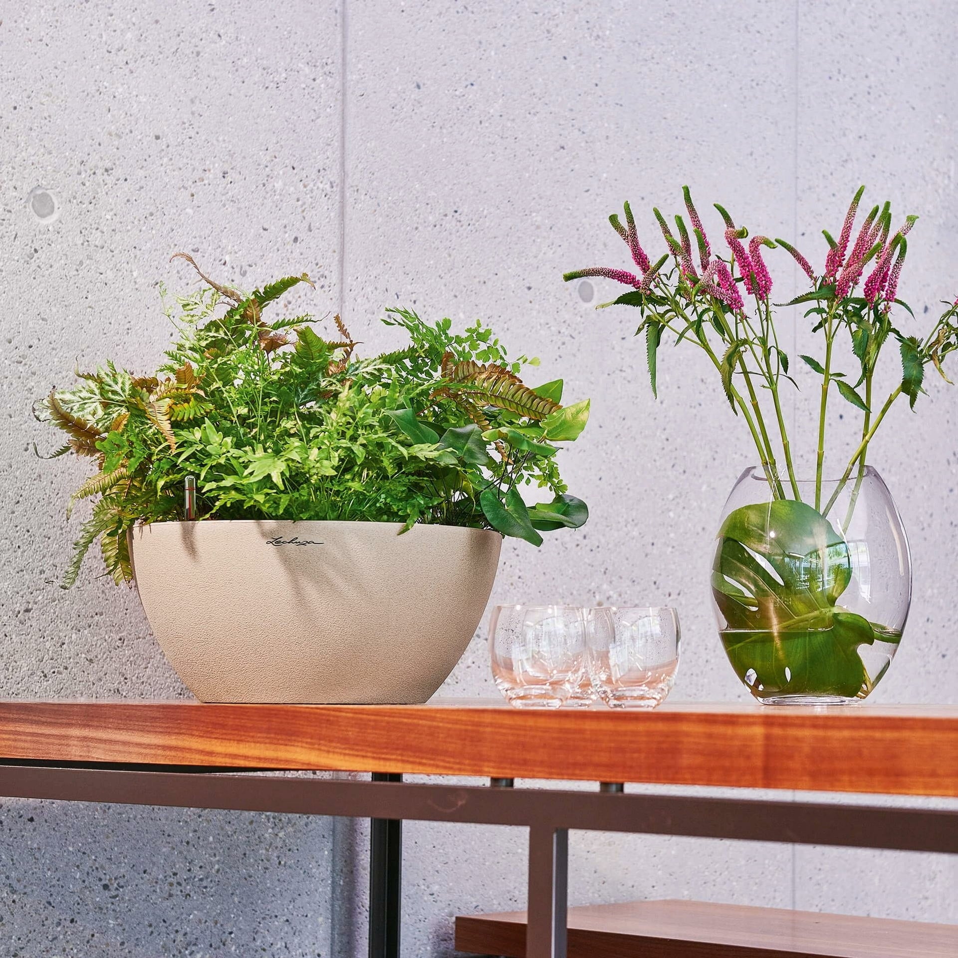 Lechuza CUBETO Stone 30 Planter - Sand beige