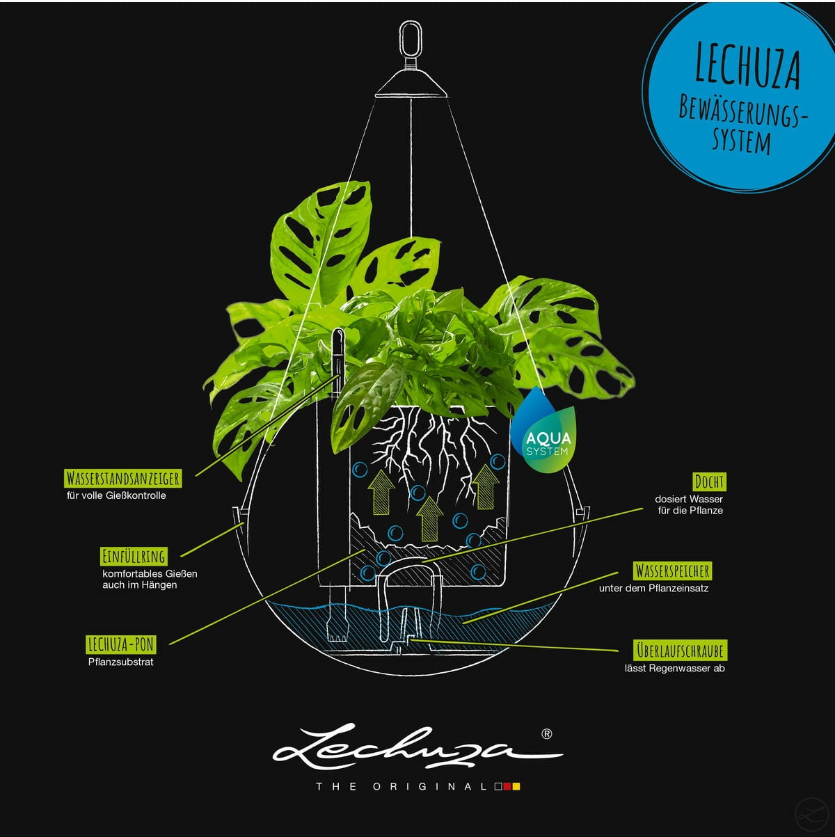 Lechuza Blumenampel BOLA Color 32
