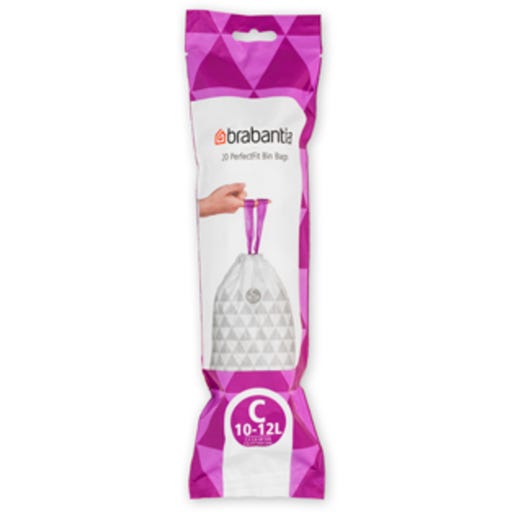 Brabantia PerfectFit Bin Liners - In A Roll - 10-12L (C) - 20 Pieces