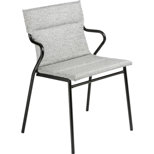 ANCÔNE Armchair with Curved Armrests, Sunbrella® Fabric Cover - Granit