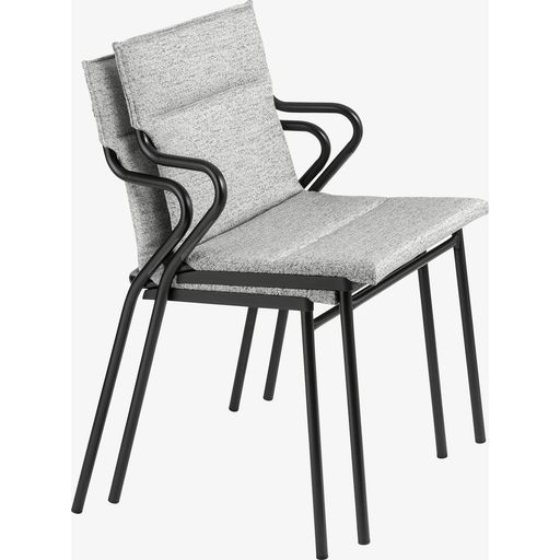 ANCÔNE Armchair with Curved Armrests, Sunbrella® Fabric Cover - Granit