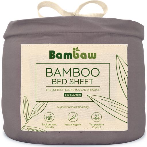 Bambaw Cozy Drap Housse en Bambou 180 x 200 cm - Dark Grey