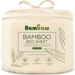 Bambaw Cozy Drap Housse en Bambou 180 x 200 cm - Ivory