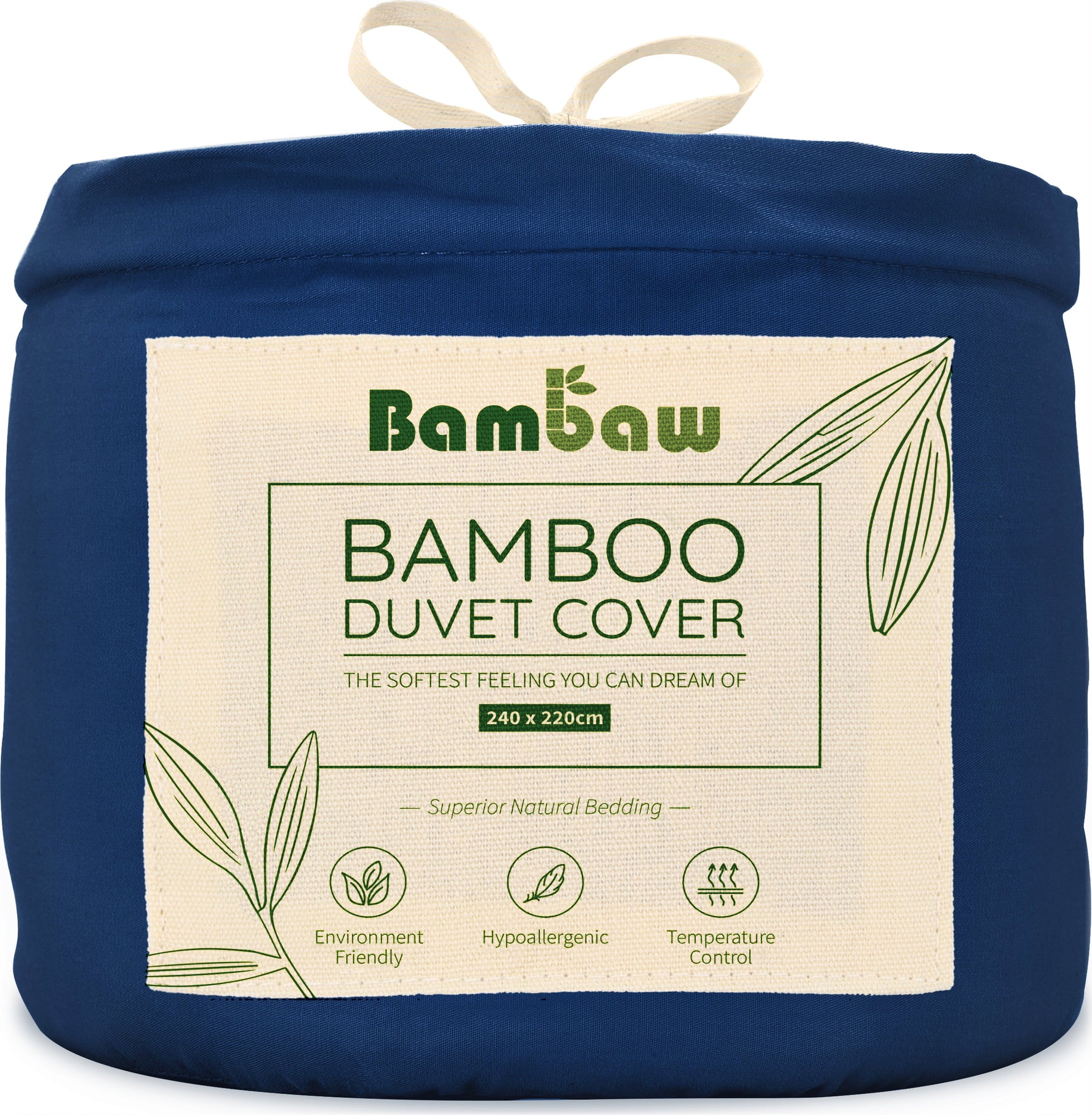 Bambaw Cozy Bambu Påslakan 240 x 220 cm - Blue Navy