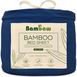 Bambaw Cozy Bamboo Fitted Sheet 160 x 200 cm - Navy Blue