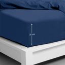 Bambaw Cozy Bamboo Fitted Sheet 160 x 200 cm - Navy Blue