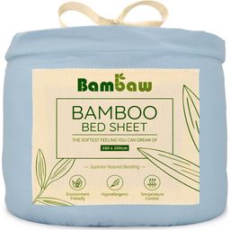 Bambaw Cozy Bamboo Fitted Sheet 160 x 200 cm - Light Blue