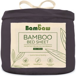 Bambaw Cozy Drap Housse en Bambou 160 x 200 cm - Charcoal