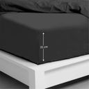 Bambaw Cozy Drap Housse en Bambou 160 x 200 cm - Charcoal