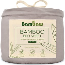Bambaw Cozy Bamboo Fitted Sheet 160 x 200 cm - Grey