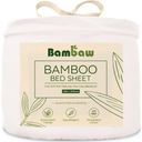 Bambaw Cozy Drap Housse en Bambou 160 x 200 cm - White