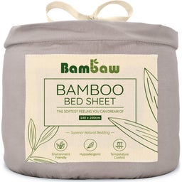 Bambaw Cozy Bamboo Fitted Sheet 140 x 200 cm - Grey