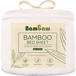 Bambaw Cozy Drap Housse en Bambou 140 x 200 cm - White