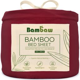 Bambaw Cozy Bamboo Fitted Sheet 140 x 200 cm - Burgundy