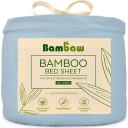 Bambaw Cozy Bambus Spannbettlaken 140 x 200 cm - Light Blue