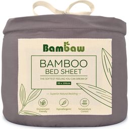 Bambaw Cozy Lenzuolo con Angoli in Bambù 90 x 190 cm - grigio scuro