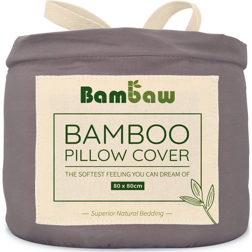 Bambaw Cozy Federa in Bambù 80 x 80 cm, Set da 2 - grigio scuro