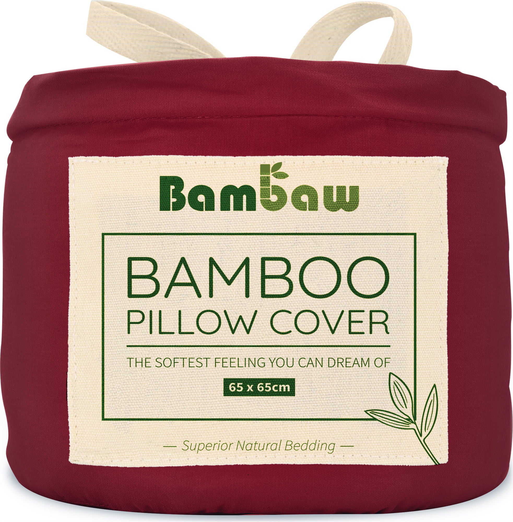 Bambaw Cozy Bamboo Pillowcase 65 x 65 cm, Set of 2 - Burgundy