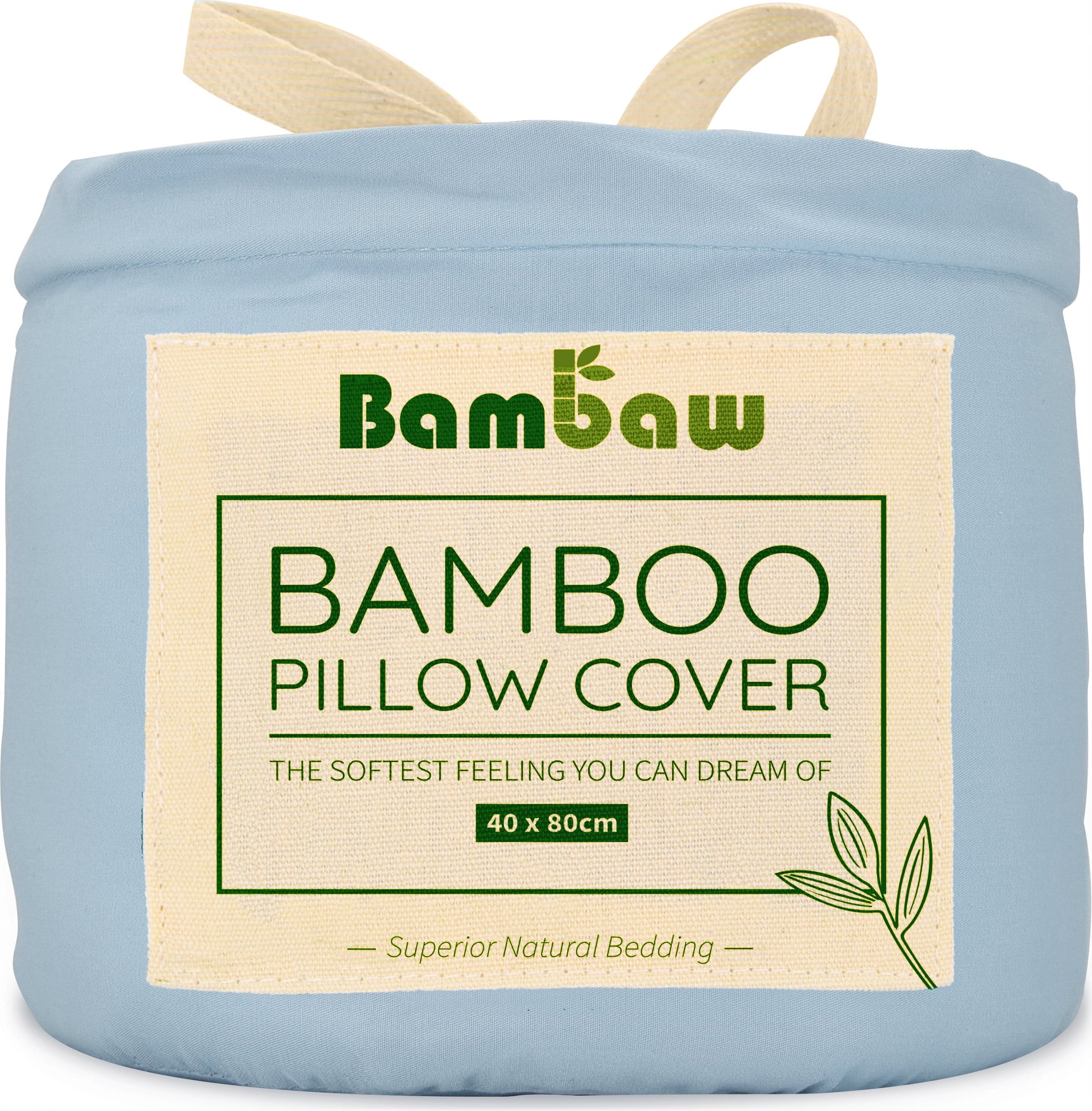 Bambaw Cozy Bamboo Pillowcase 40 x 80 cm, Set of 2 - Light Blue