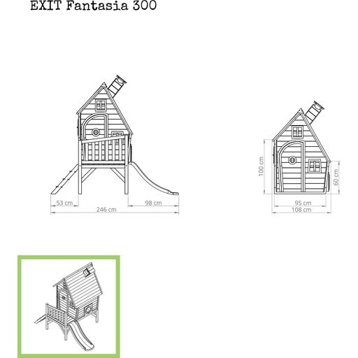 EXIT Toys Fantasia Wooden Playhouse 300 - Natural