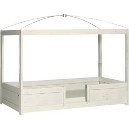 LIFETIME 4-in-1 Canopy Bed, Glazed White - Standard Slats with 16 Slats