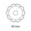 Pečatni rezalnik za raviole okrogle oblike - rob v obliki cvetlice - 1 kos