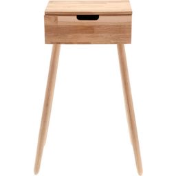 EBERN Tall Side Table with Drawer, Solid Oak