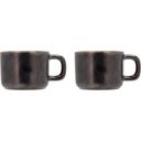 2-delni set skodelic za espresso FJORD, 0,1 l - Kovinsko črna