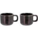 Villa Collection FJORD Espresso Cups - 0.1 L, Set of 2 - Metallic Black 