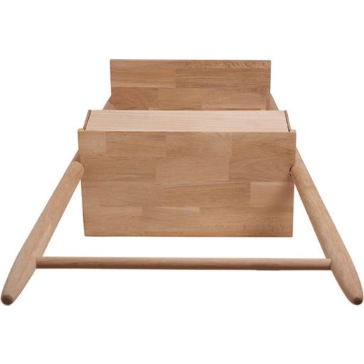 EBERN Leaning Shelf with Drawer, Solid Oak - 1 item